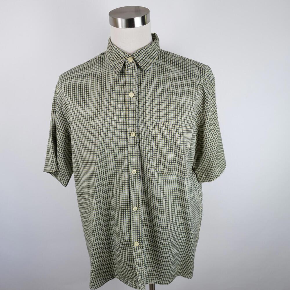 Vintage Aeropostale Mens Button Up Olive Green Plaid Dress Shirt L - Picture 2 of 9